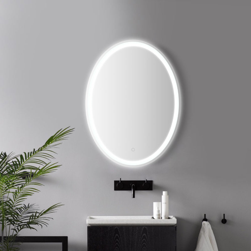 Dane 27 Round Frameless Anti-Fog Aluminum Front/Back-lit Tri-color LED Bathroom Vanity Mirror with Smart Touch Control