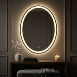 Dane 27 Round Frameless Anti-Fog Aluminum Front/Back-lit Tri-color LED Bathroom Vanity Mirror with Smart Touch Control White / 24" x 32" – AI-ON