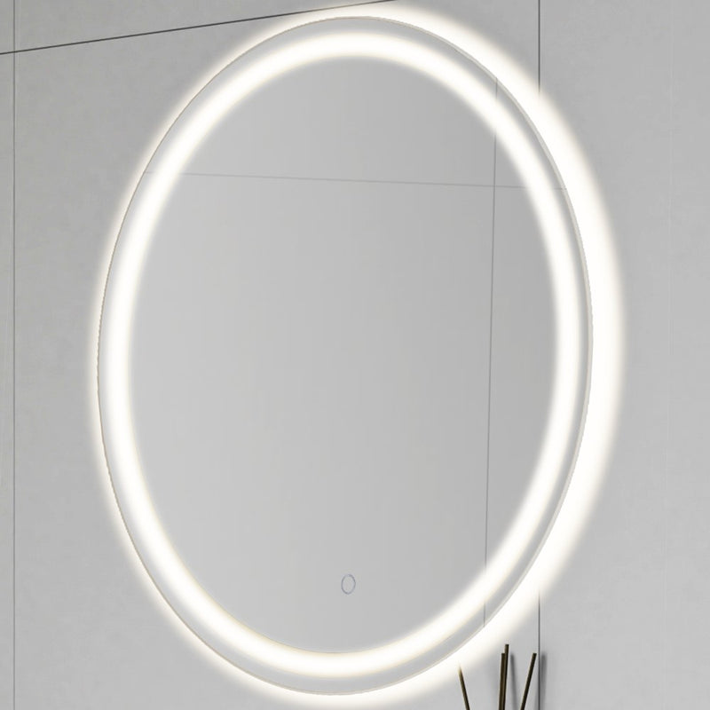 Dane 27 Round Frameless Anti-Fog Aluminum Front/Back-lit Tri-color LED Bathroom Vanity Mirror with Smart Touch Control