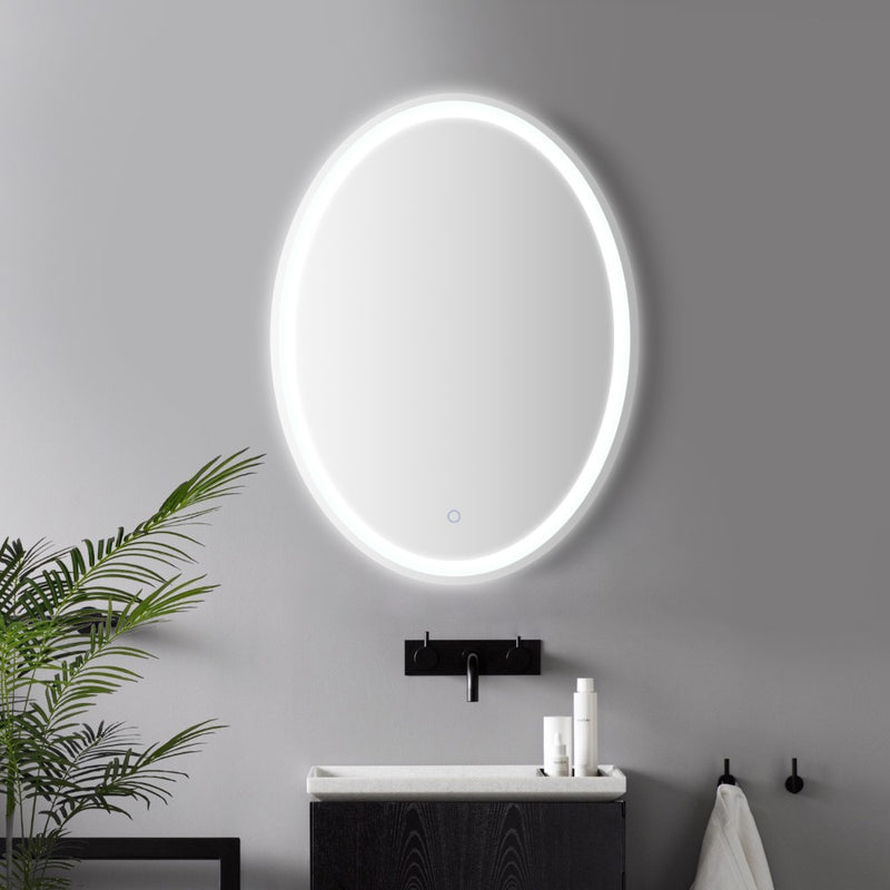 Dane 27 Round Frameless Anti-Fog Aluminum Front/Back-lit Tri-color LED Bathroom Vanity Mirror with Smart Touch Control