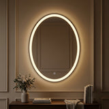 Dane 27 Round Frameless Anti-Fog Aluminum Front/Back-lit Tri-color LED Bathroom Vanity Mirror with Smart Touch Control White / 28" x 36" – AI-ON