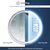 Dane 27 Round Frameless Anti-Fog Aluminum Front/Back-lit Tri-color LED Bathroom Vanity Mirror with Smart Touch Control