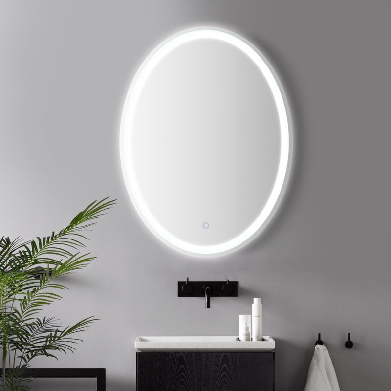 Dane 27 Round Frameless Anti-Fog Aluminum Front/Back-lit Tri-color LED Bathroom Vanity Mirror with Smart Touch Control
