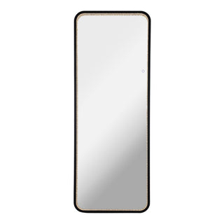 Tatum Crystal Lining Rectangle Metal Framed Antifog Front-Lit Tri-Color Wall Or Floor Full-Length Mirror with Smart Touch - JONATHAN Y
