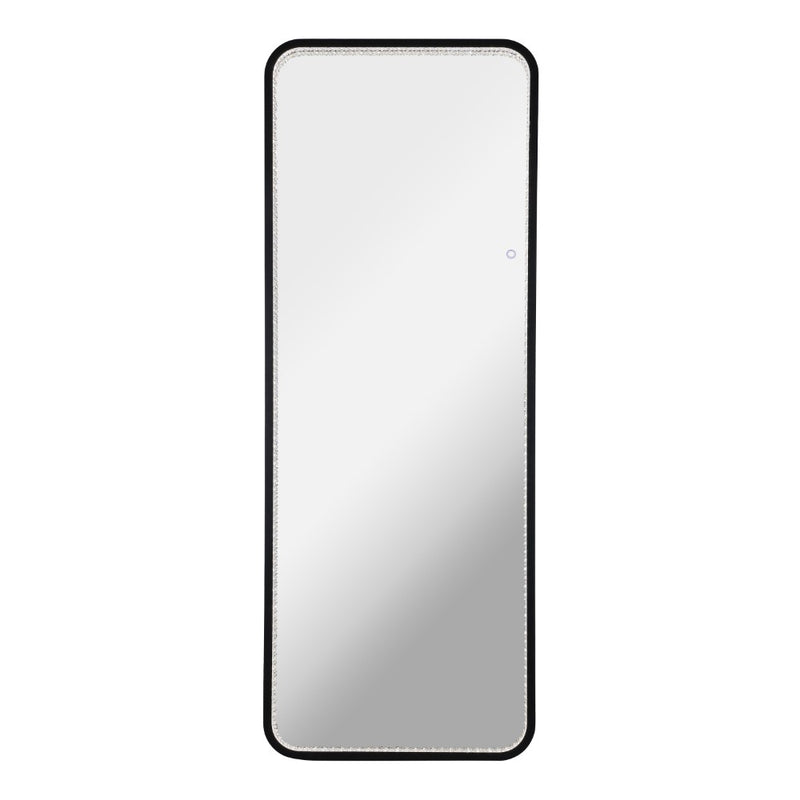 Tatum Crystal Lining Rectangle Metal Framed Antifog Front-Lit Tri-Color Wall Or Floor Full-Length Mirror with Smart Touch - JONATHAN Y