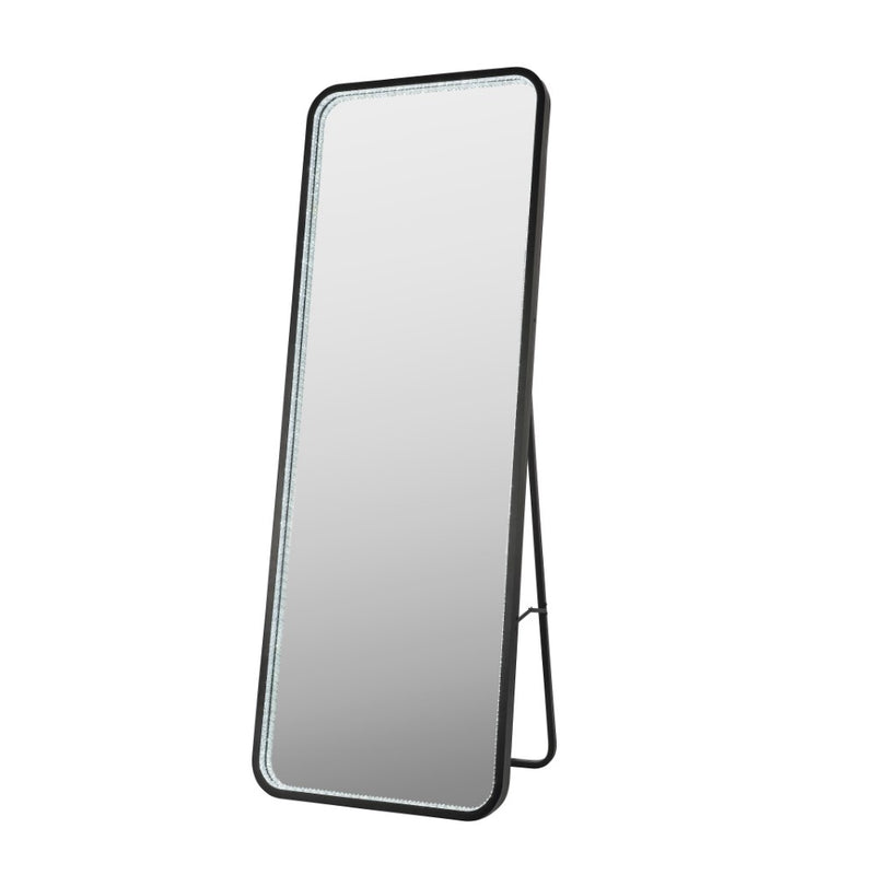 Tatum Crystal Lining Rectangle Metal Framed Antifog Front-Lit Tri-Color Wall Or Floor Full-Length Mirror with Smart Touch - JONATHAN Y