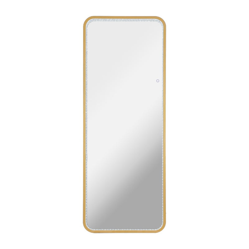 Tatum Crystal Lining Rectangle Metal Framed Antifog Front-Lit Tri-Color Wall Or Floor Full-Length Mirror with Smart Touch - JONATHAN Y