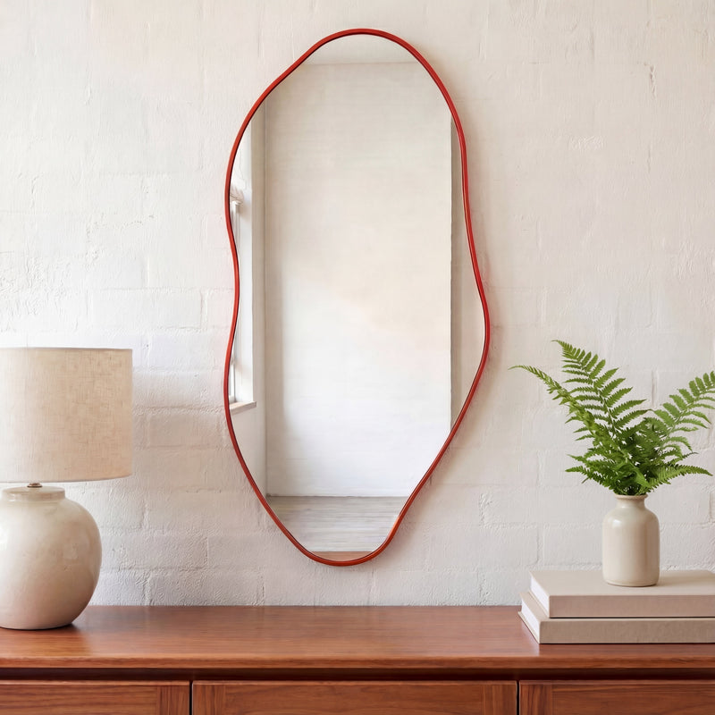 Everly 20 in. W x 42 in. H Large Irregular Framed Decorative Wall Mirror - JONATHAN Y