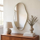Everly 20 in. W x 42 in. H Large Irregular Framed Decorative Wall Mirror - JONATHAN Y