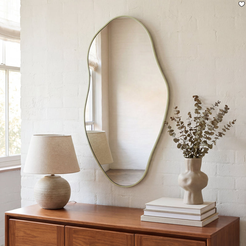Everly 20 in. W x 42 in. H Large Irregular Framed Decorative Wall Mirror - JONATHAN Y