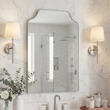 Lindie 24 in. W x 36 in. H Medium Scalloped-Top Metal Framed Wall Mounted Mirror - JONATHAN Y