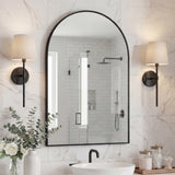 Elodie 24 in. W x 36 in. H Medium Arched Metal Framed Wall Mounted Mirror - JONATHAN Y