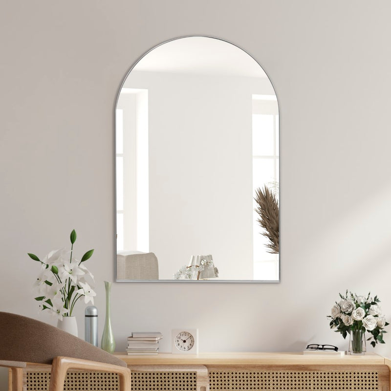Elodie 24 in. W x 36 in. H Medium Arched Metal Framed Wall Mounted Mirror - JONATHAN Y