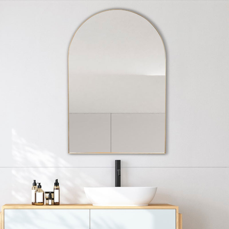 Elodie 24 in. W x 36 in. H Medium Arched Metal Framed Wall Mounted Mirror - JONATHAN Y