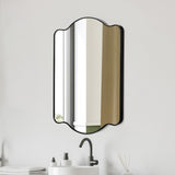 Louisa 24 in. W x 36 in. H Medium Scalloped Rectangular Metal Framed Wall Mirror - JONATHAN Y