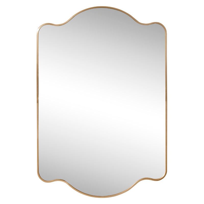 Louisa 24 in. W x 36 in. H Medium Scalloped Rectangular Metal Framed Wall Mirror - JONATHAN Y