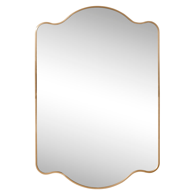 Louisa 24 in. W x 36 in. H Medium Scalloped Rectangular Metal Framed Wall Mirror - JONATHAN Y
