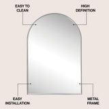 Elodie Small Arched Metal Framed Wall Mounted Mirror