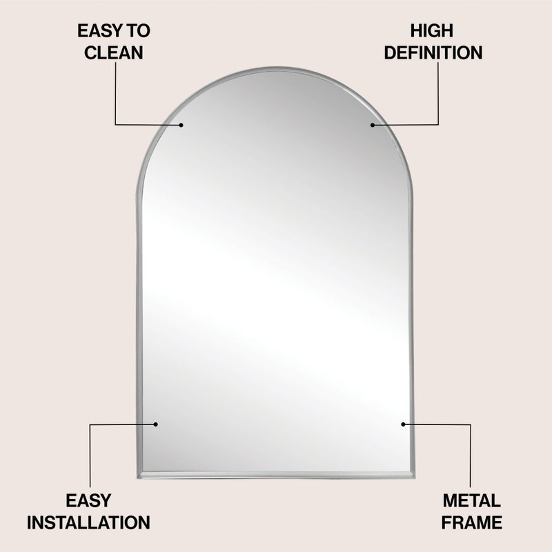 Elodie Small Arched Metal Framed Wall Mounted Mirror