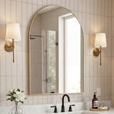 Elodie Small Arched Metal Framed Wall Mounted Mirror