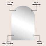 Elodie Small Arched Metal Framed Wall Mounted Mirror