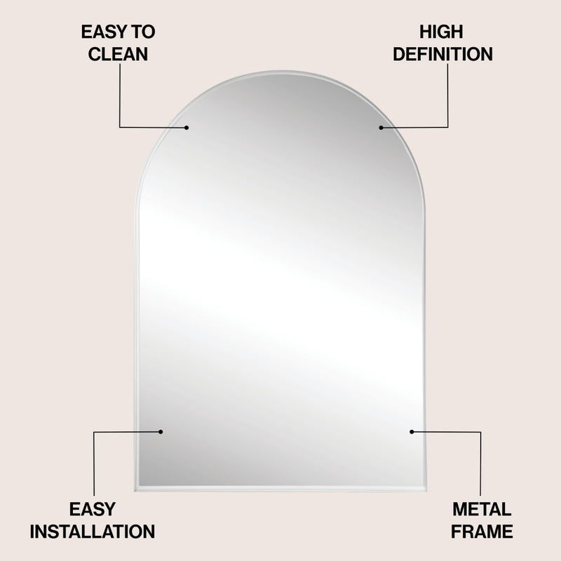 Elodie Small Arched Metal Framed Wall Mounted Mirror
