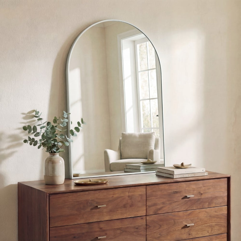 Elodie Small Arched Metal Framed Wall Mounted Mirror