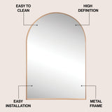 Elodie Small Arched Metal Framed Wall Mounted Mirror