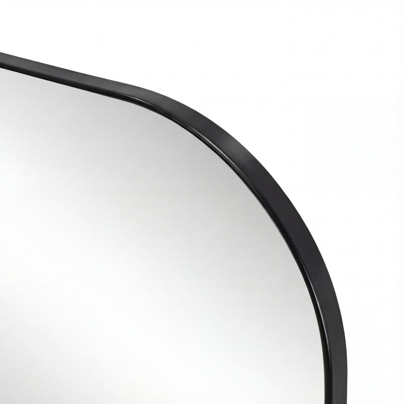 Aveline 38 in. W x 32 in. H Large Top Arched Rectangular Metal Framed Wall Mounted Mirror
