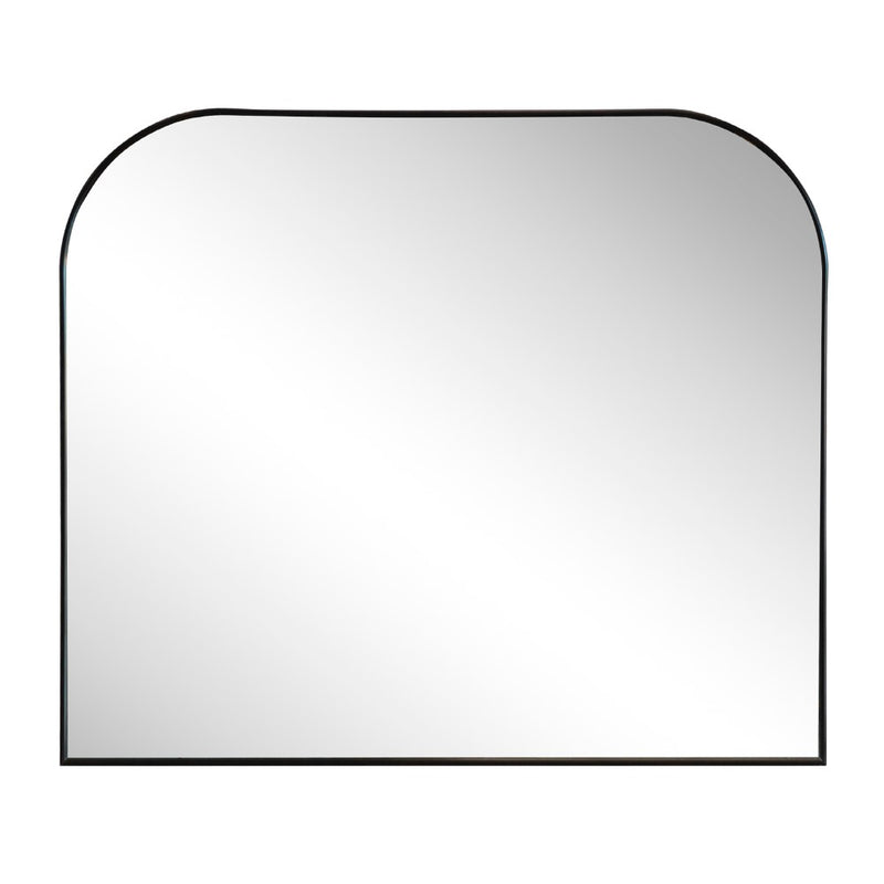 Aveline 38 in. W x 32 in. H Large Top Arched Rectangular Metal Framed Wall Mounted Mirror