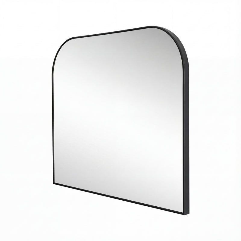 Aveline 38 in. W x 32 in. H Large Top Arched Rectangular Metal Framed Wall Mounted Mirror