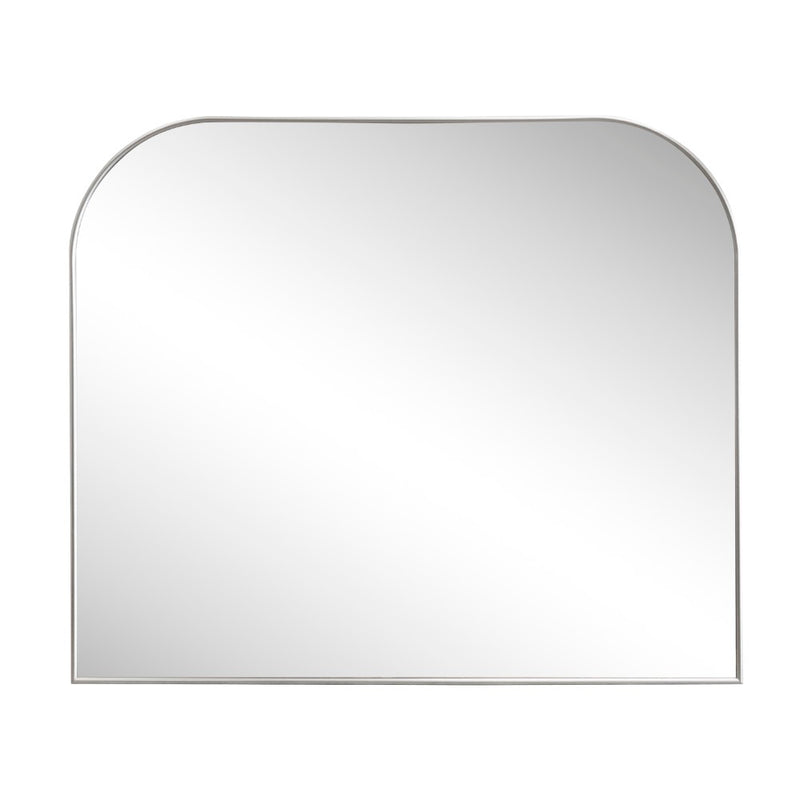 Aveline 38 in. W x 32 in. H Large Top Arched Rectangular Metal Framed Wall Mounted Mirror