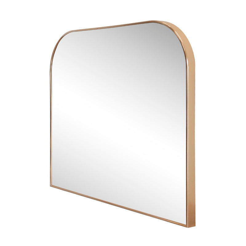 Aveline 38 in. W x 32 in. H Large Top Arched Rectangular Metal Framed Wall Mounted Mirror