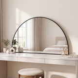Solstice 42 in. W x 23 in. H Large Half Circle Metal Framed Wall Mounted Mirror