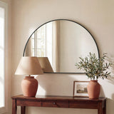 Solstice 42 in. W x 23 in. H Large Half Circle Metal Framed Wall Mounted Mirror