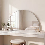 Solstice 42 in. W x 23 in. H Large Half Circle Metal Framed Wall Mounted Mirror