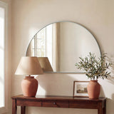 Solstice 42 in. W x 23 in. H Large Half Circle Metal Framed Wall Mounted Mirror
