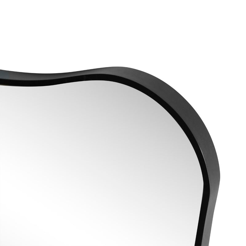Alfie 24 in. W x 36 in. H Large Irregular Metal Framed Wall Mounted Mirror with Flat Bottom