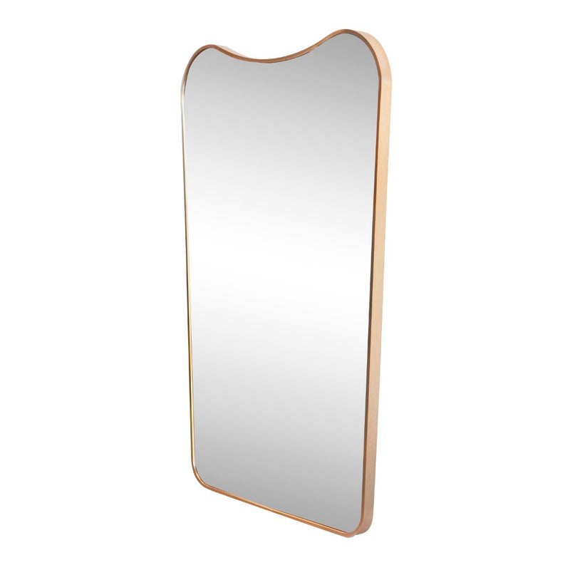 Alfie 24 in. W x 36 in. H Large Irregular Metal Framed Wall Mounted Mirror with Flat Bottom