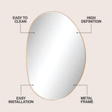 Aurelia 24 in. W x 36 in. H Medium Irregular Oval Metal Framed Wall Mounted Mirror