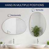 Aurelia 24 in. W x 36 in. H Medium Irregular Oval Metal Framed Wall Mounted Mirror