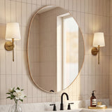 Aurelia 24 in. W x 36 in. H Medium Irregular Oval Metal Framed Wall Mounted Mirror