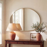 Aurelia 24 in. W x 36 in. H Medium Irregular Oval Metal Framed Wall Mounted Mirror