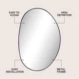 Aurelia 24 in. W x 36 in. H Medium Irregular Oval Metal Framed Wall Mounted Mirror