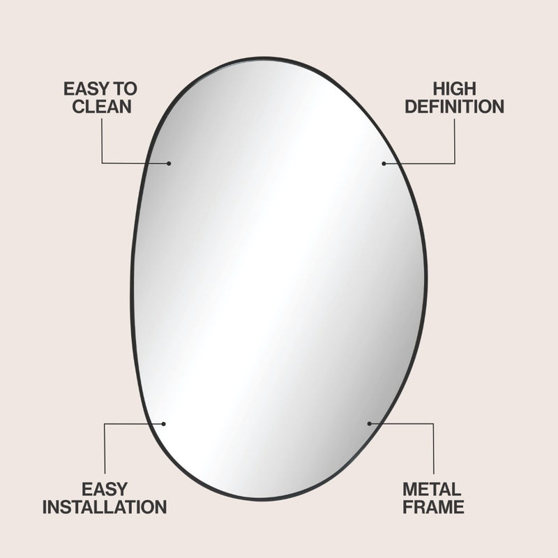 Aurelia 24 in. W x 36 in. H Medium Irregular Oval Metal Framed Wall Mounted Mirror