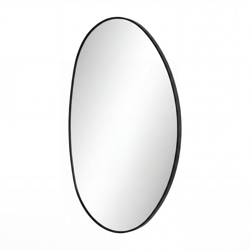 Aurelia 24 in. W x 36 in. H Medium Irregular Oval Metal Framed Wall Mounted Mirror
