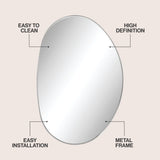 Aurelia 24 in. W x 36 in. H Medium Irregular Oval Metal Framed Wall Mounted Mirror
