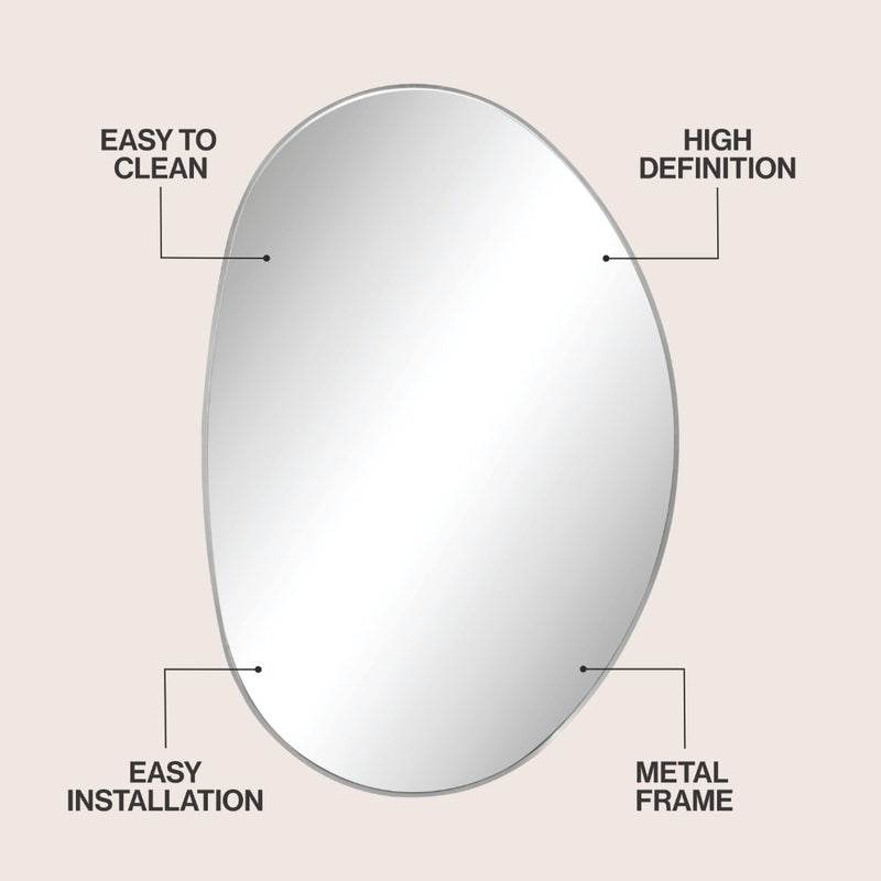 Aurelia 24 in. W x 36 in. H Medium Irregular Oval Metal Framed Wall Mounted Mirror