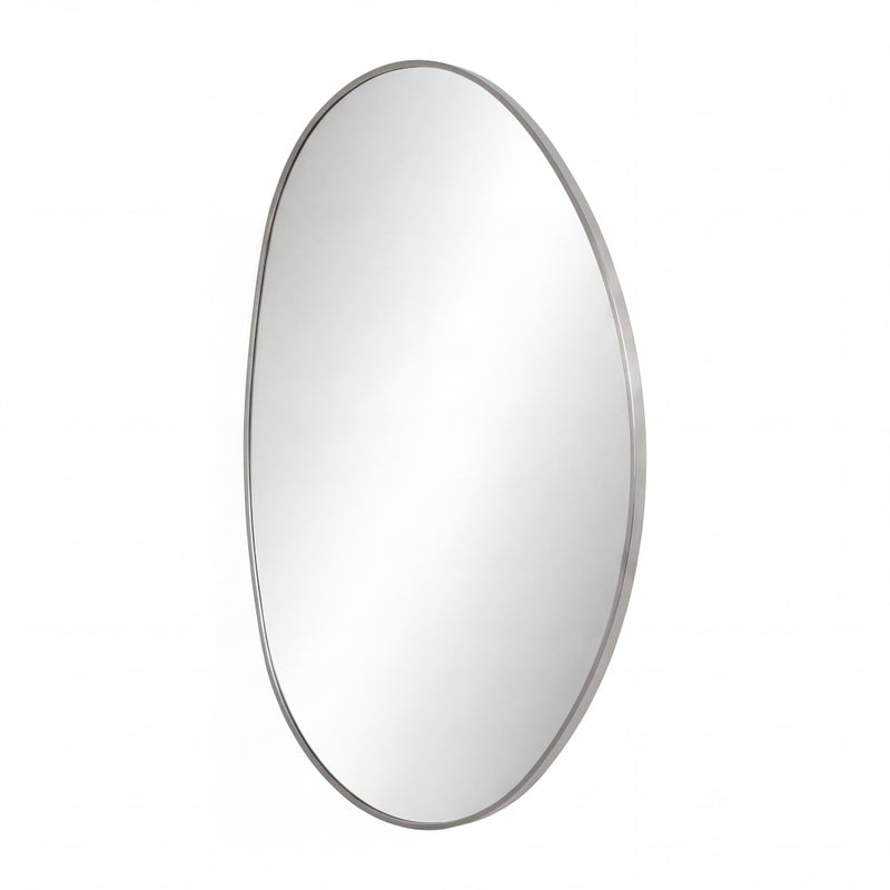 Aurelia 24 in. W x 36 in. H Medium Irregular Oval Metal Framed Wall Mounted Mirror