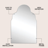 Alora 24 in. W x 36 in. H Medium Top Arch Metal Framed Wall Mounted Mirror